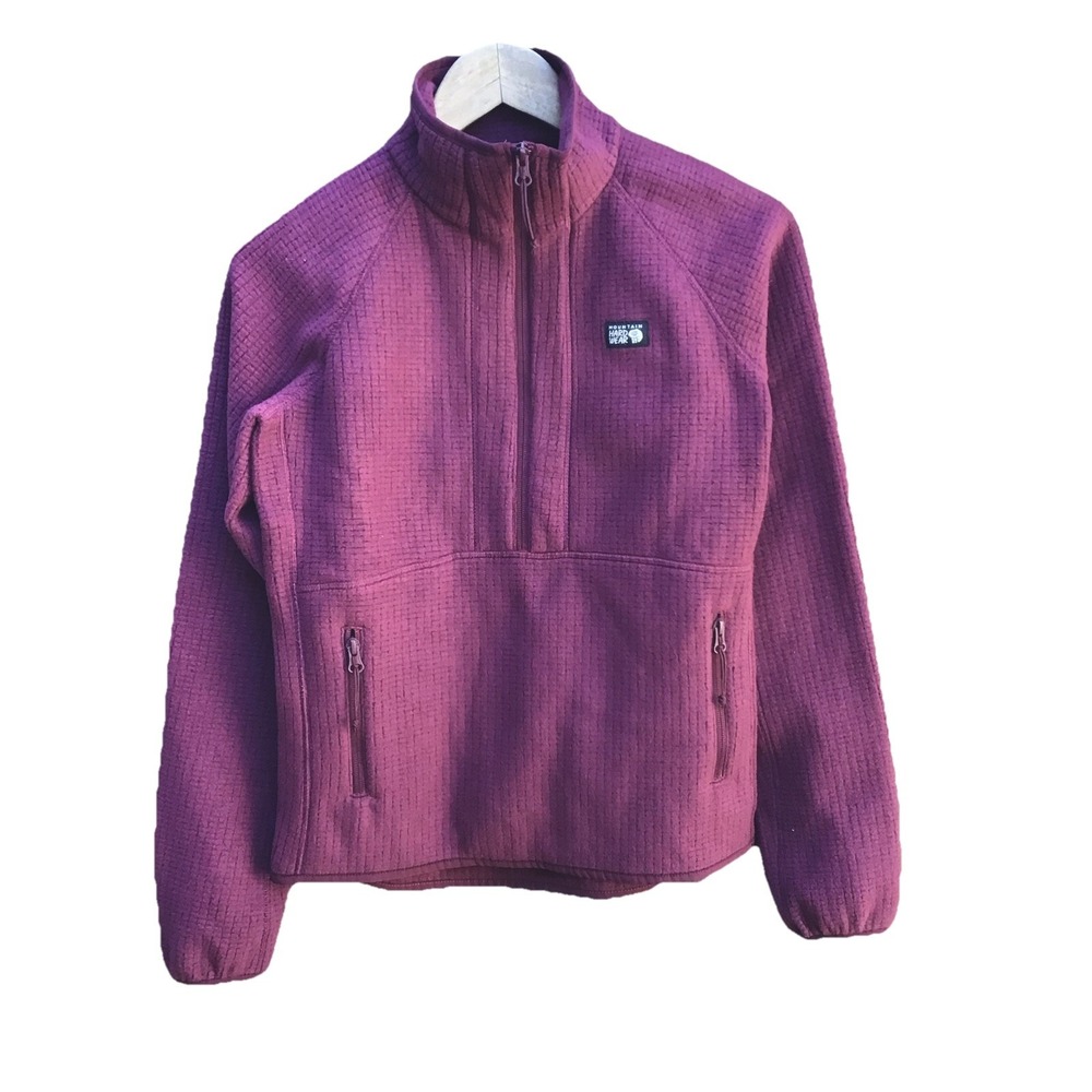 Mountain Hardwear Women's XS Burgundy Fleece 1/2 Zip Pullover Jacket Polartec